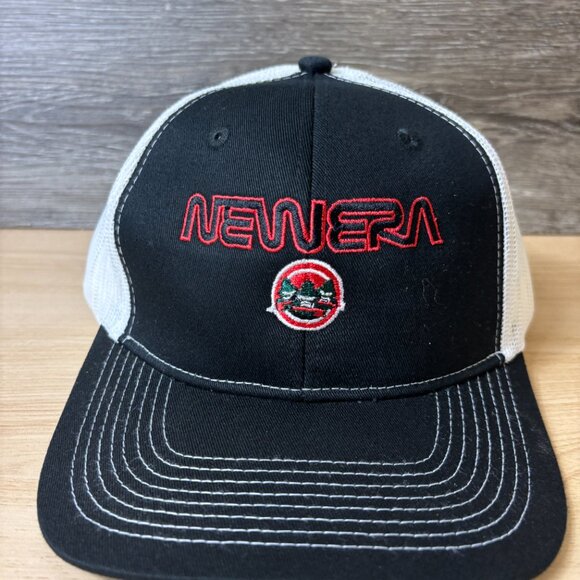 New Era Hat Cap Snapback Black Red Spell Out Adjustable - Picture 2 of 9